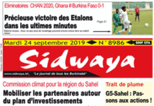Une sidwaya du 24 09 2019