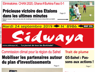 Une sidwaya du 24 09 2019