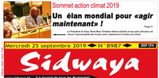 Une Sidwaya du 25 septembre 2019