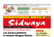 Une Sidwaya du 30 09 2019