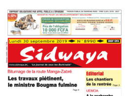 Une Sidwaya du 30 09 2019