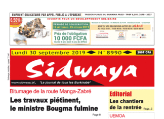 Une Sidwaya du 30 09 2019