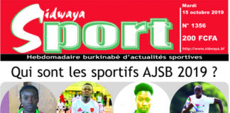 Une Sidwaya Sport du 15 – 10 – 2019
