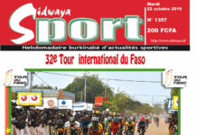 Une Sidwaya Sport du 22 octobre 2019