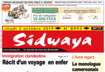 Une Sidwaya du 03 octobre 2019