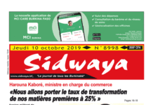 Une Sidwaya du 10 10 2019