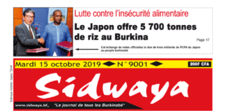 Une sidwaya du 15 10 2019