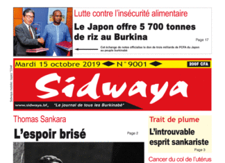 Une sidwaya du 15 10 2019