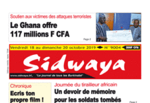 Une sidwaya du 18 10 2019