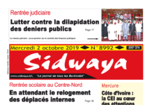 Une Sidwaya du 02 10 2019
