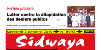 Une Sidwaya du 02 10 2019