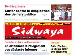 Une Sidwaya du 02 10 2019
