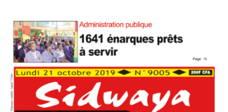 Une Sidwaya du 21 10 2019