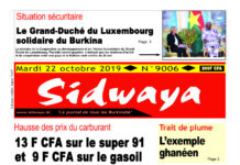 Une du 22 – 10 – 2019