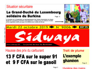 Une du 22 – 10 – 2019
