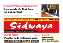 Une Sidwaya du 23 10 2019