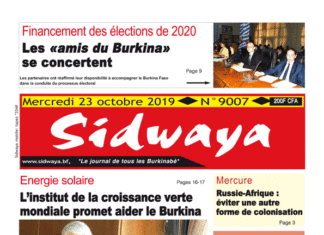 Une Sidwaya du 23 10 2019