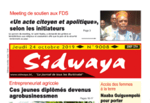 Une Sidwaya du 24 octobre 2019