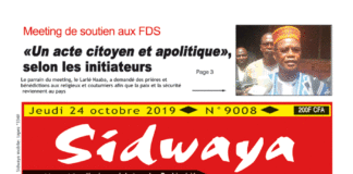 Une Sidwaya du 24 octobre 2019
