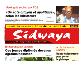 Une Sidwaya du 24 octobre 2019