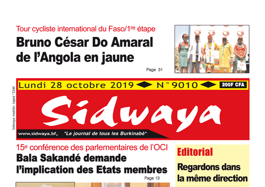 Une sidwaya du 28 10 2019