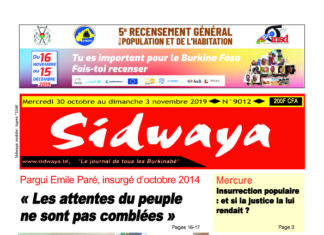 Une du – 30 – 10 – 2019