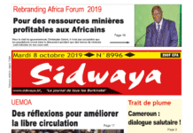 Une Sidwaya du 08 octobre 2019