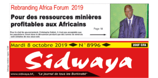 Une Sidwaya du 08 octobre 2019