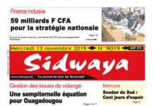 Une Sidwaya du 13 11 2019
