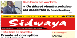 Une Sidwaya du 14 11 2019