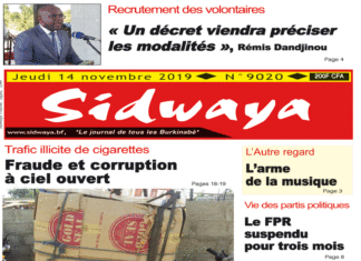Une Sidwaya du 14 11 2019