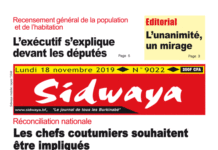 Une sidwaya du 18 11 2019