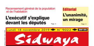 Une sidwaya du 18 11 2019