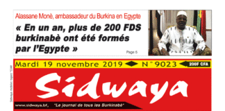 Une Sidwaya du 19 11 2019