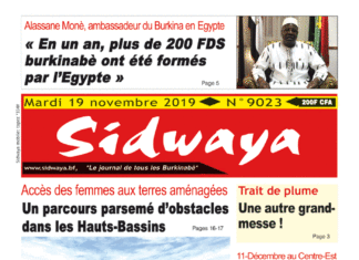 Une Sidwaya du 19 11 2019