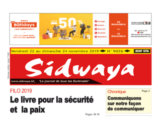 Une Sidwaya du 22 11 2019