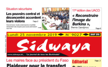 Une du 25 – 11 – 2019