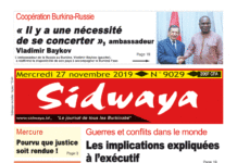 Une Sidwaya du 27 11 2019