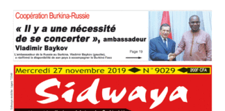 Une Sidwaya du 27 11 2019