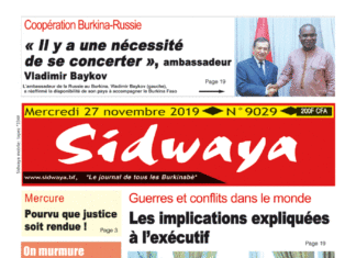 Une Sidwaya du 27 11 2019
