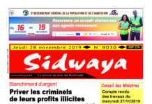 Une du 28 – 11 -2019
