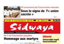 Une sidwaya du 04 11 2019