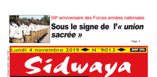 Une sidwaya du 04 11 2019