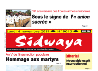 Une sidwaya du 04 11 2019