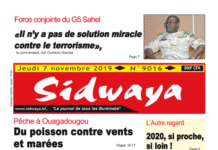 Une sidwaya du 07 11 2019