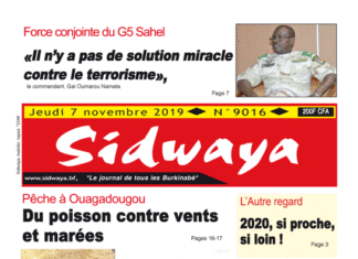 Une sidwaya du 07 11 2019