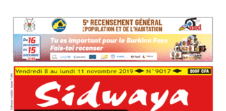 Une Sidwaya du 08 11 2019