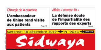 Une sidwaya du 18 12 2019