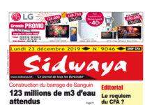 Une sidwaya du 23 12 2019