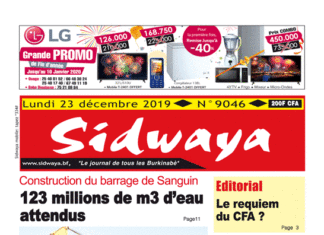 Une sidwaya du 23 12 2019